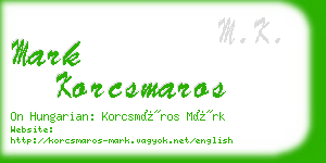 mark korcsmaros business card